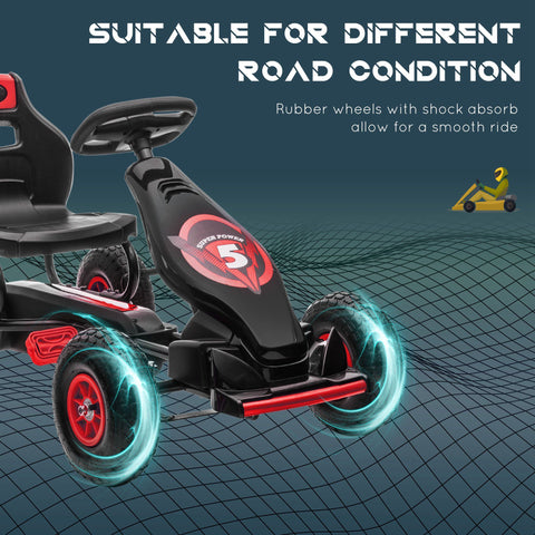 Kids Pedal Go Kart Ride-on Toy with Handbrake