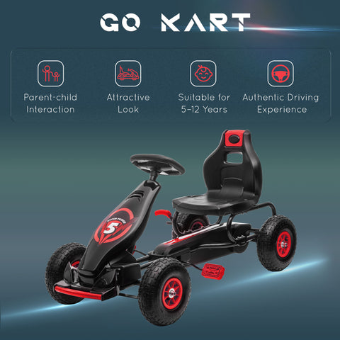 Kids Pedal Go Kart Ride-on Toy with Handbrake