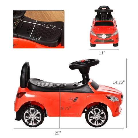 Kids Foot-to-Floor Ride-On Push Car With Horn and Storage