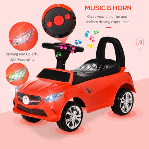 Kids Foot-to-Floor Ride-On Push Car With Horn and Storage