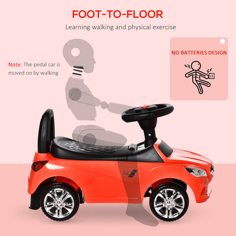 Kids Foot-to-Floor Ride-On Push Car With Horn and Storage