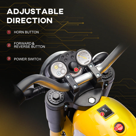 6V Battery Powered 3-Wheel Electric Ride-On Motorcycle for Kids