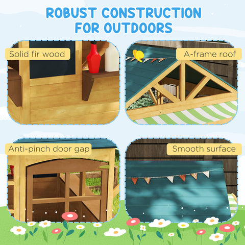 Foldable Wooden Outdoor Playhouse for Kids