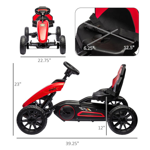 Kids Pedal Go Kart with Swing Axle and Shock-Absorbing Wheels