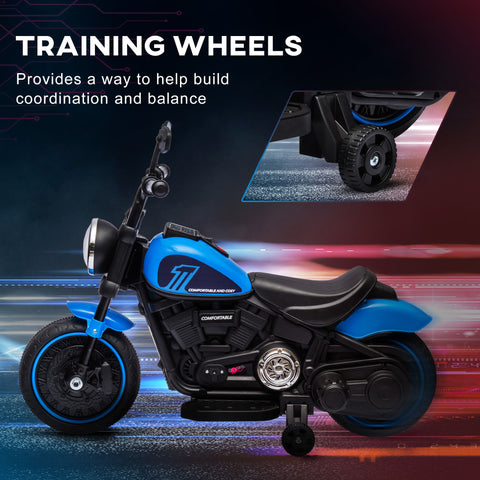 6V Kids Electric Ride-On Motorcycle with Training Wheels