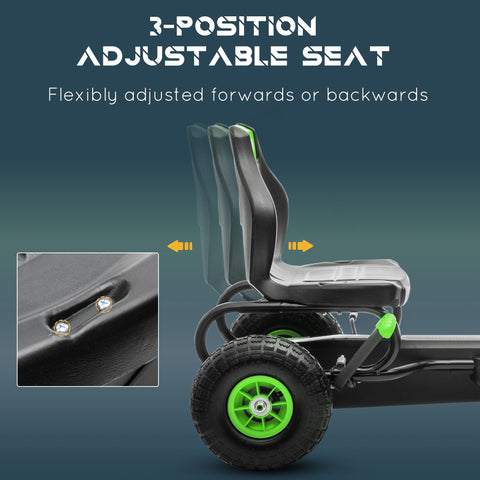 Kids Pedal Go Kart Ride-On Toy with Adjustable Seat