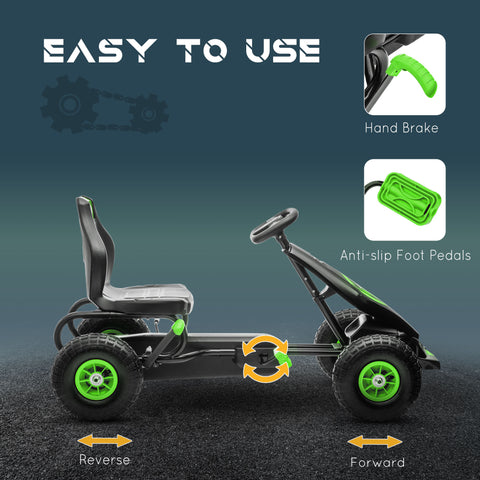 Kids Pedal Go Kart Ride-On Toy with Adjustable Seat