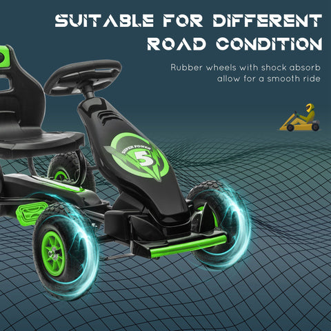 Kids Pedal Go Kart Ride-On Toy with Adjustable Seat