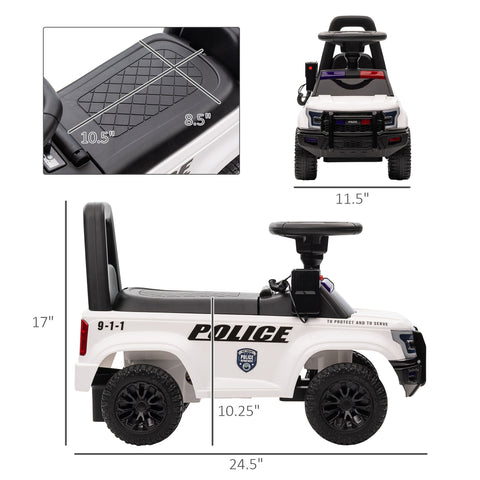 Kids Police Truck Push Ride-On Car with Working PA System