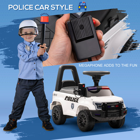 Kids Police Truck Push Ride-On Car with Working PA System
