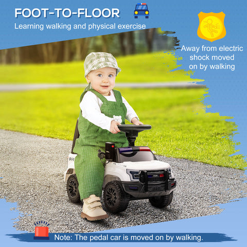 Kids Police Truck Push Ride-On Car with Working PA System