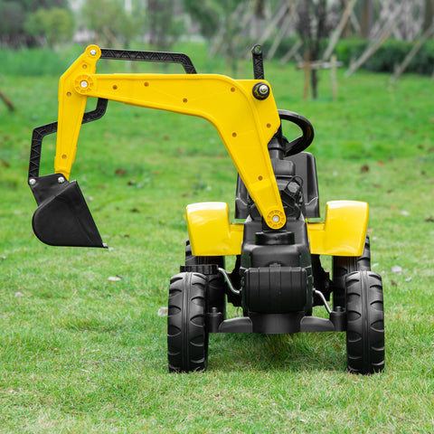 Kids Ride-On Excavator Pedal Digger Construction Truck with Horn