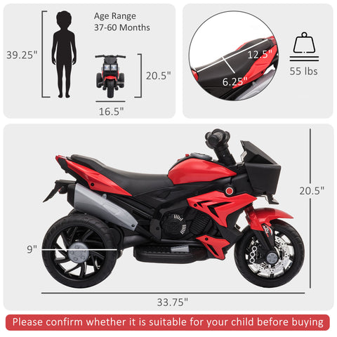 6V Kids Electric Motorcycle Toddler Ride-On Toy