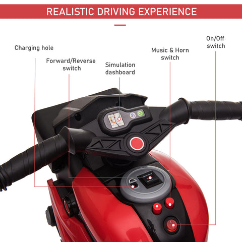 6V Kids Electric Motorcycle Toddler Ride-On Toy
