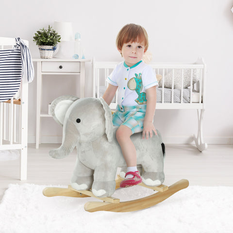 Plush Elephant Rocker Toy with Realistic Sounds