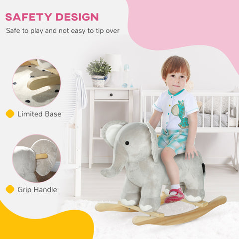 Plush Elephant Rocker Toy with Realistic Sounds