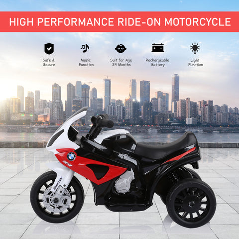 6V 3-Wheeled Kids Electric Ride-On Motorcycle with Headlights