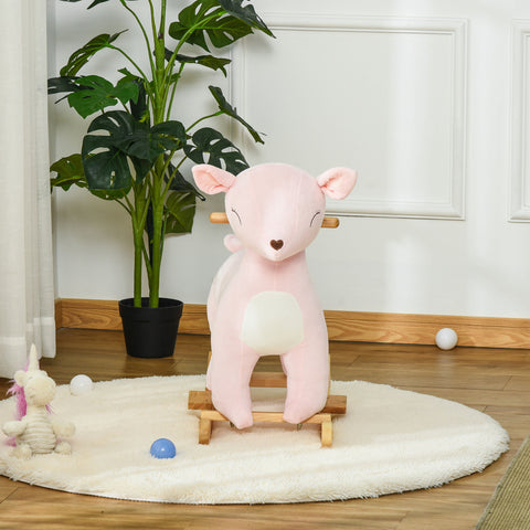 Kids Plush Ride-On Rocking Deer Toy with Realistic Sounds