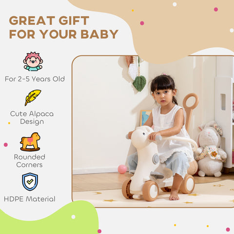 4-in-1 Toddler Rocking Horse with Push Handle and Balance Board