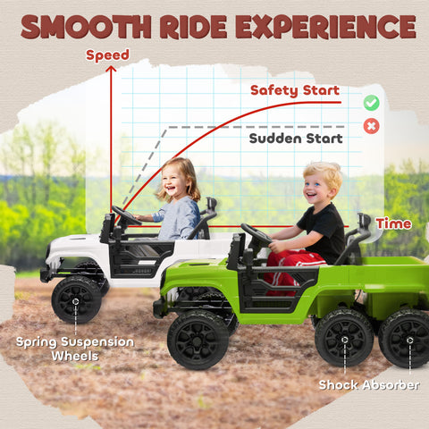 12V 4x4 Kids Electric Ride-on Car with Remote Control and Trailer