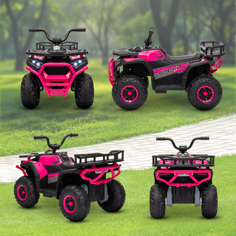 12V Kids Ride-On ATV 4-Wheeler Quad with LED Lights and Music