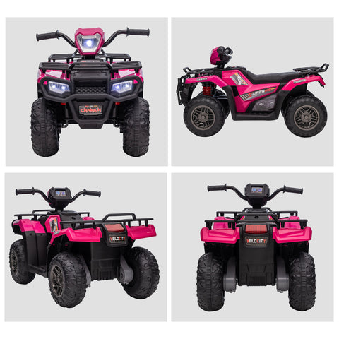 12V Kids Electric Ride-On Toy Quad Car with Music and LED Lights
