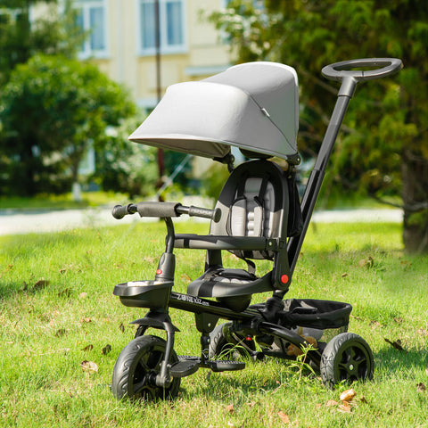 4-in-1 Foldable Toddler Tricycle with Canopy and Handle