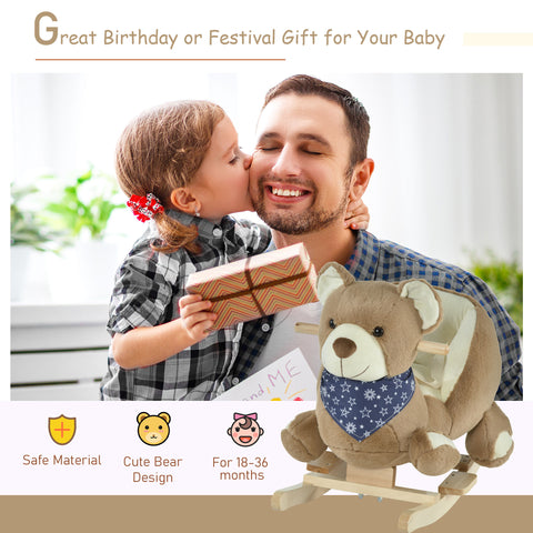 Plush Bear Baby Rocking Horse with Lullaby Music