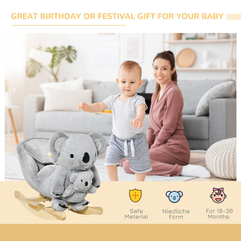 Kids Koala Ride-On Rocking Horse with Realistic Sounds