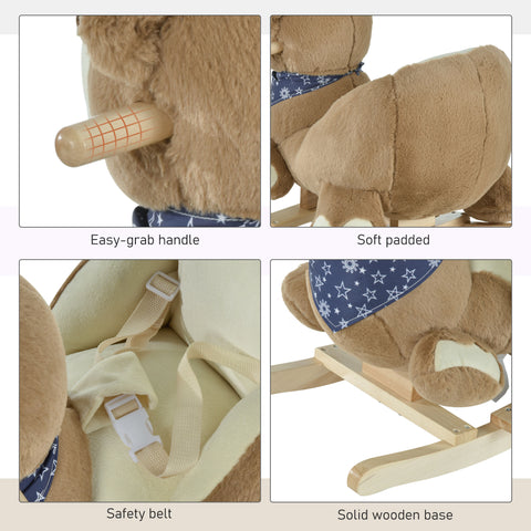Plush Bear Baby Rocking Horse with Lullaby Music
