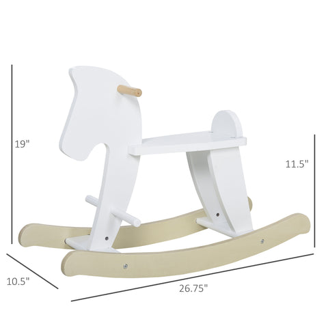 Classic Wooden Rocking Horse Ride-On Toy for Toddlers