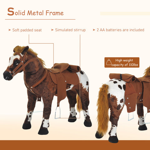 Plush Sound-Making Ride-On Horse Toy for Toddlers