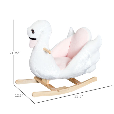 Plush Swan Ride-On Rocking Toy with Music for Toddlers