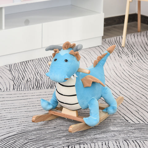 Kids Plush Dinosaur Ride-On Rocking Chair with Realistic Sounds