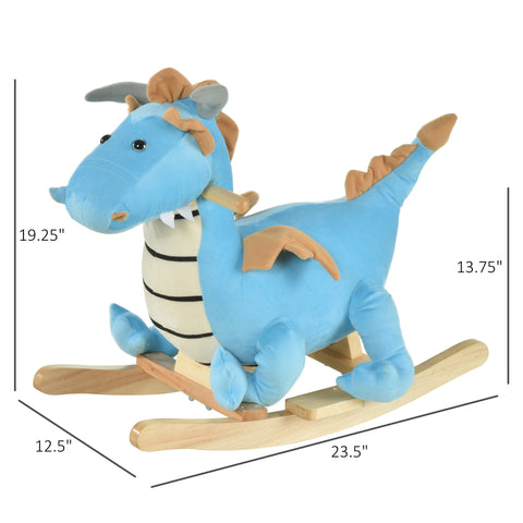 Kids Plush Dinosaur Ride-On Rocking Chair with Realistic Sounds