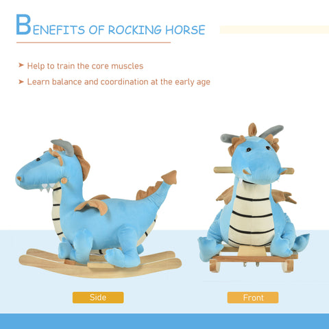 Kids Plush Dinosaur Ride-On Rocking Chair with Realistic Sounds