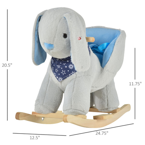 Kids Plush Bunny Rocking Horse Toy with Music