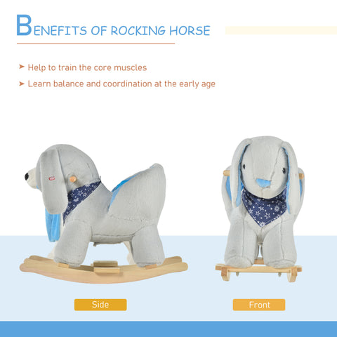 Kids Plush Bunny Rocking Horse Toy with Music