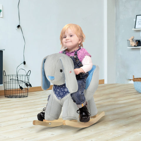 Kids Plush Bunny Rocking Horse Toy with Music