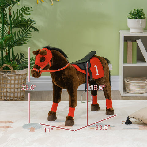 Kids Ride-on Horse Toy with Neighing Sound and Stirrups