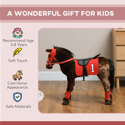Kids Ride-on Horse Toy with Neighing Sound and Stirrups