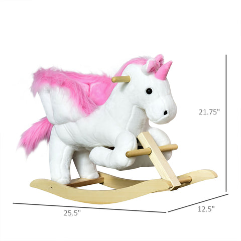 Plush Unicorn Rocking Horse Toy with Lullaby Music