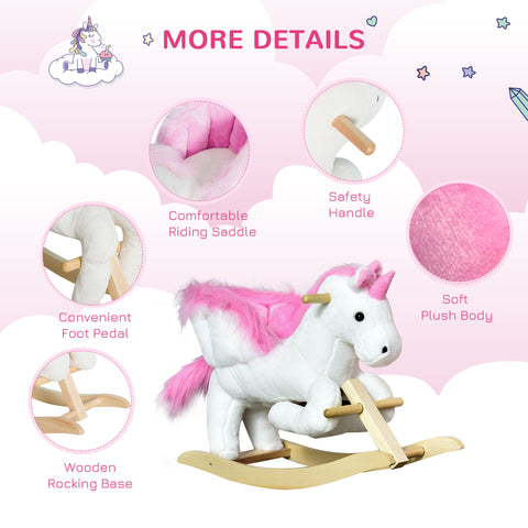 Plush Unicorn Rocking Horse Toy with Lullaby Music