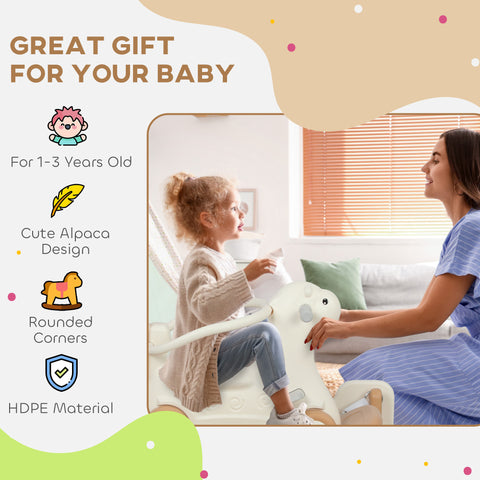 5-in-1 Kids Rocking Horse with Push Handle and Guardrails
