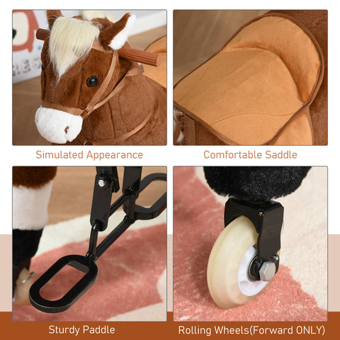 Kids Pedal-Powered Walking Ride-On Toy Horse