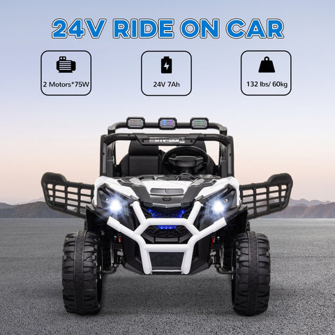 2-Seater 24V Kids Electric Ride-On Car with Remote Control