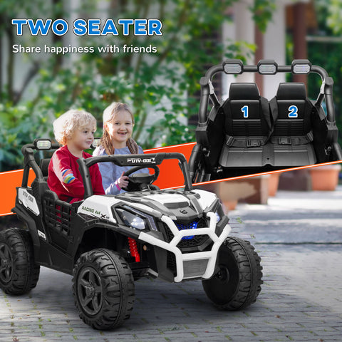 2-Seater 24V Kids Electric Ride-On Car with Remote Control