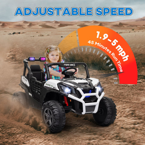 2-Seater 24V Kids Electric Ride-On Car with Remote Control