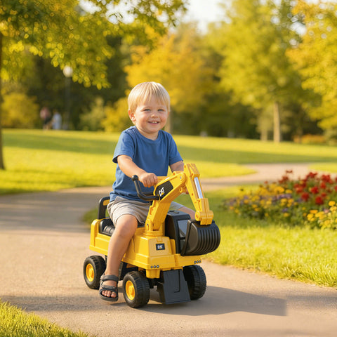 Kids Ride-On Excavator Construction Toy With Manual Shovel