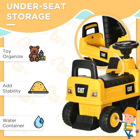 Kids Ride-On Excavator Construction Toy With Manual Shovel